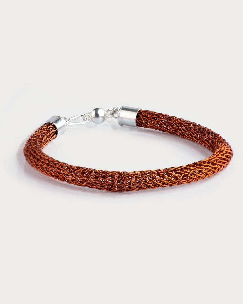 PULSERA TEJIDA EN COBRE